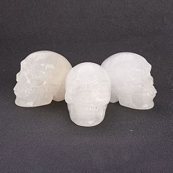 Natural Quartz Crystal Display Decorations, No Hole/Undrilled, Skull, 33x38x51mm(DJEW-J004-03)