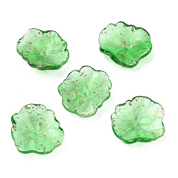 Glass Beads, Lotus Petal, Pale Green, 24.5x24x6.5mm, Hole: 1.2mm