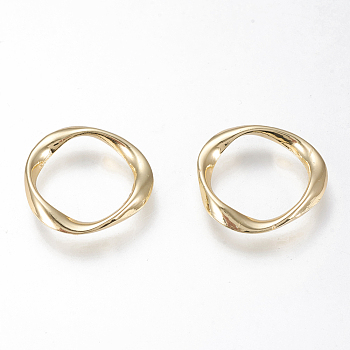Alloy Linking Rings, Twisted Ring, Golden, 20.5~21x3mm, Inner Diameter: 15~15.5mm