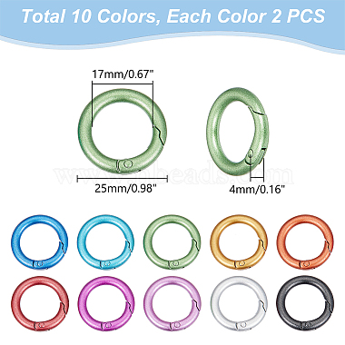 20Pcs 10 Colors Zinc Alloy Frosted Spring Gate Rings(FIND-UN0002-76)-3