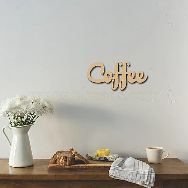 слово кофе лазерная резка незавершенное украшение стены из липы(WOOD-WH0113-100)-7