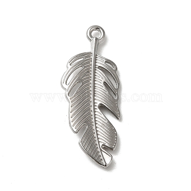 Stainless Steel Color Feather 304 Stainless Steel Pendants
