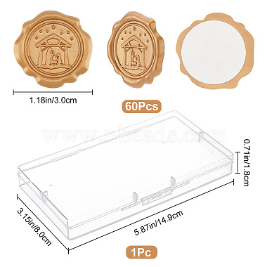 CRASPIRE 60Pcs Adhesive Wax Seal Stickers(DIY-CP0006-30-16)-2