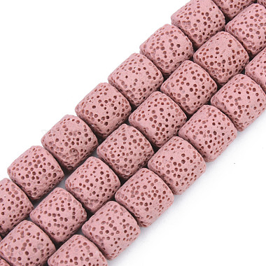 Pink Column Lava Rock Beads