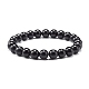 Natural Obsidian & Lava Rock Round Beads Stretch Bracelets Set(BJEW-JB06982-04)-4