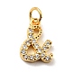 Brass Micro Pave Clear Cubic Zirconia Pendants(KK-E015-27G)-2