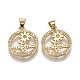 Brass Micro Pave Clear Cubic Zirconia Pendants(ZIRC-A011-27G)-1