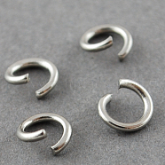 304 Stainless Steel Jump Rings, Open Jump Rings, Stainless Steel, 21 Gauge, 4x0.7mm, Inner Diameter: 2.6mm(STAS-R049-4x0.7mm)