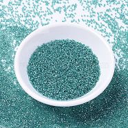 MIYUKI Delica Beads, Cylinder, Japanese Seed Beads, 11/0, (DB1228) Transparent Caribbean Teal Luster, 1.3x1.6mm, Hole: 0.8mm, about 2000pcs/10g(X-SEED-J020-DB1228)