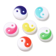 Printed Opaque Acrylic Beads, Yin-yang, Mixed Color, 11x4mm, Hole: 1.5mm(OACR-L015-01B)