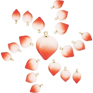 SUNNYCLUE 18Pcs 3 Style Opaque Resin Pendants, with Brass Findings, Peach, Coral, 6pcs/style(RESI-SC0002-11)