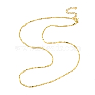 Rack Plating Brass Column & Round Ball Chain Necklaces, Long-Lasting Plated, Lead Free & Cadmium Free, Golden, 17.72 inch(45cm)(NJEW-K256-03G)