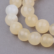 Natural Yellow Jade Beads Strands, Round, 6~6.5mm, Hole: 1mm, about 63pcs/strand, 15.5 inch(X-G-Q462-6mm-36)