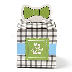 Paper Gift Box, Folding Candy Boxes, Decorative Gift Box for for Presents, Birthday, Christmas, Bridal, Wedding, Party Favor, Cupcake, Crafting
, Square with Stripes and Plaid Pattern, Gray, Unfold: 15.5x10.5x0.05cm, Fold: 8x5.4x5.4cm(CON-I009-02C)