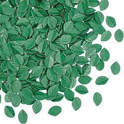 300pcs PVC Imitation Leaf, for Dollhouse Accessories, Pretending Prop Decorations, Green, 14x9.5x1.5mm(DJEW-OC0001-17)