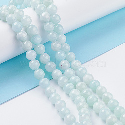 Natural Yellow Jade Beads Strands, Dyed, Round, Azure, 6mm, Hole: 1mm, about 70pcs/strand, 15.75 inch(X-G-G598-6mm-YXS-20)