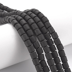 Polymer Clay Bead Strands, Column, Black, 5~7x6mm, Hole: 1.5~2mm, about 61~69pcs/strand, 15.74 inch(CLAY-T001-C40)