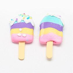 Handmade Polymer Clay Cabochons, Ice Lolly, Colorful, 35~36x17~18x7~8mm(PORC-S1007-38C)
