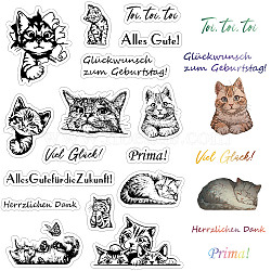 Custom PVC Plastic Clear Stamps, for DIY Scrapbooking, Photo Album Decorative, Cards Making, Stamp Sheets, Film Frame, Cat Shape, 160x110x3mm(DIY-WH0439-0429)