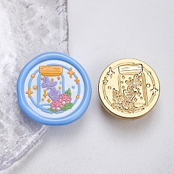 Wax Seal Brass Stamp Head, Magic Bottle Pattern, for Wax Seal Stamp, Golden, 30x14.5mm, Hole: 7mm(AJEW-G056-02D)