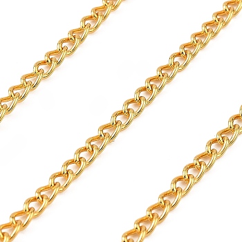 Brass Curb Chains, Soldered, with Card Paper, Real 18K Gold Plated, 4.5x3x1.5mm, about 3.28 Feet(1m)/pc