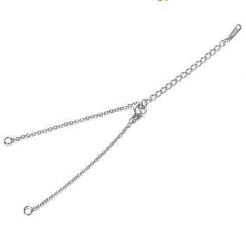201 Stainless Steel Bracelet Making, with Cable Chain and Lobster Claw Clasps, Stainless Steel Color, 5 inch~5-1/4 inch(12.7~13.4cm), 1.5mm, Hole: 1.5mm