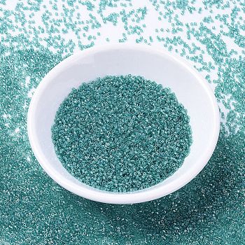 MIYUKI Delica Beads, Cylinder, Japanese Seed Beads, 11/0, (DB1228) Transparent Caribbean Teal Luster, 1.3x1.6mm, Hole: 0.8mm, about 2000pcs/10g