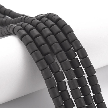Polymer Clay Bead Strands, Column, Black, 5~7x6mm, Hole: 1.5~2mm, about 61~69pcs/strand, 15.74 inch