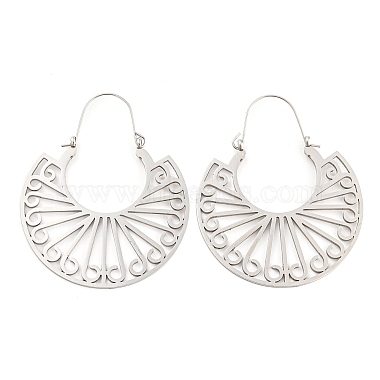 Non-Tarnish 304 Stainless Steel Hollow Arch Hoop Earrings(EJEW-Q789-05P)-2