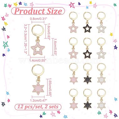 Alloy Enamel Star Pendant Locking Stitch Markers(HJEW-AB00115)-2