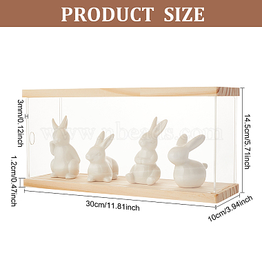 Rechteckige Vitrine für Minifiguren aus Acryl mit Ober- und Unterseite aus Holz(ODIS-WH0030-32B)-2