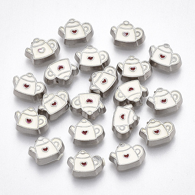 8mm Platinum White Tableware Alloy Cabochons