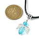 Angel Shape Alloy with Glass Pendant Necklaces(NJEW-JN04560)-5