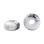 Creamy White Flat Round Resin European Beads(RESI-N034-03-R01)