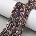 Natural Ruby Beads Strands, Faceted, Round, 3mm, Hole: 0.7mm, about 111pcs/strand, 15.39''(39.1cm)(G-L651-C07-3mm)