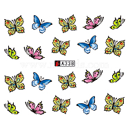 Nail Art Water Transfer Stickers Decals, For Nail Tips Decorations, Butterfly, Colorful, 6.125x5.3cm(X-MRMJ-Q080-A338)