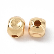 Brass Beads, Cube, Real 18K Gold Plated, 5x6x5mm, Hole: 1.6mm(KK-P223-27G)