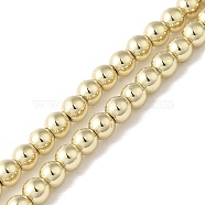 Electroplated Synthetic Non-magnetic Hematite Beads Strands, Round, Golden Plated, 4mm, Hole: 1mm, about 100pcs/strand, 15.55''(39.5cm)(G-I364-C01-G)