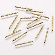 Rack Plating Brass Tube Beads, Long-Lasting Plated, Golden, 20x1.5mm, Hole: 0.5mm(X-KK-A142-005G)