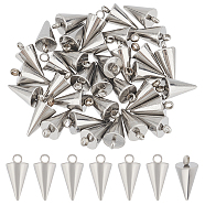 304 Stainless Steel Pendants, Spike/Cone, Stainless Steel Color, 13.5x7mm, Hole: 2mm, 40pcs/box(STAS-UN0047-23B)