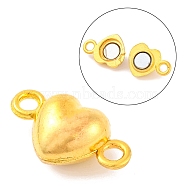 Alloy Magnetic Clasps with Loops, Nickel Free, Heart, Golden, 17x10x6.5mm, Hole: 1.5mm(PALLOY-L234-01G-NF)