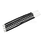 Faux Suede & PVC Choker Necklaces Sets, with Iron Findings, Platinum, Black, 12~12.59 inch(30.5~32cm), 5pcs/set(NJEW-H211-03)
