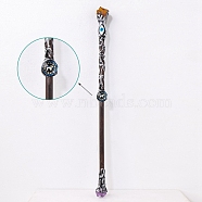 Natural Tiger Eye Twelve Constellation Magic Wand, Cosplay Magic Wand, for Witches and Wizards, Leo, 290mm(PW-WG23699-12)