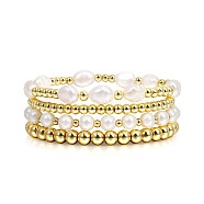 Temperament Magnet Gold Elastic Bracelet Baroque Imitation Pearl Multi layered Layered Bracelet Small and Popular Bracelet(BK8855-1)