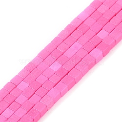 Natural Agate Beads Strands, Dyed, Cube, Deep Pink, 2x2x2mm, Hole: 1mm, about 150pcs/strand, 15.08 inch(38.3cm)(G-M422-A01-04F)