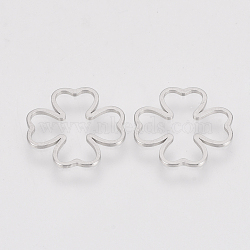 201 Stainless Steel Linking Ring, Flower, Stainless Steel Color, 19.5x19.5x0.8mm(STAS-S079-18A)