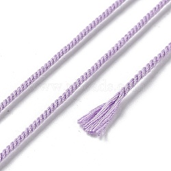 Polyester Twisted Cord, Round, for DIY Jewelry Making, Lilac, 1.2mm, about 38.28 Yards(35m)/Roll(OCOR-G015-01B-33)