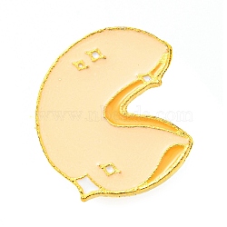 Food Theme Enamel Pin, Golden Alloy Brooch for Backpack Clothes, Moccasin, 22x20x1.5mm(JEWB-H011-03G-02)
