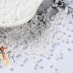 Opaque Colours Glass Seed Beads, Cylinder, WhiteSmoke, 2.5x2mm, Hole: 1.4mm(X-SEED-S042-09A-02)