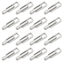 16Pcs 304 Stainless Steel Cuffinks, Stainless Steel Color, 23x6x4mm(STAS-DC0006-31)